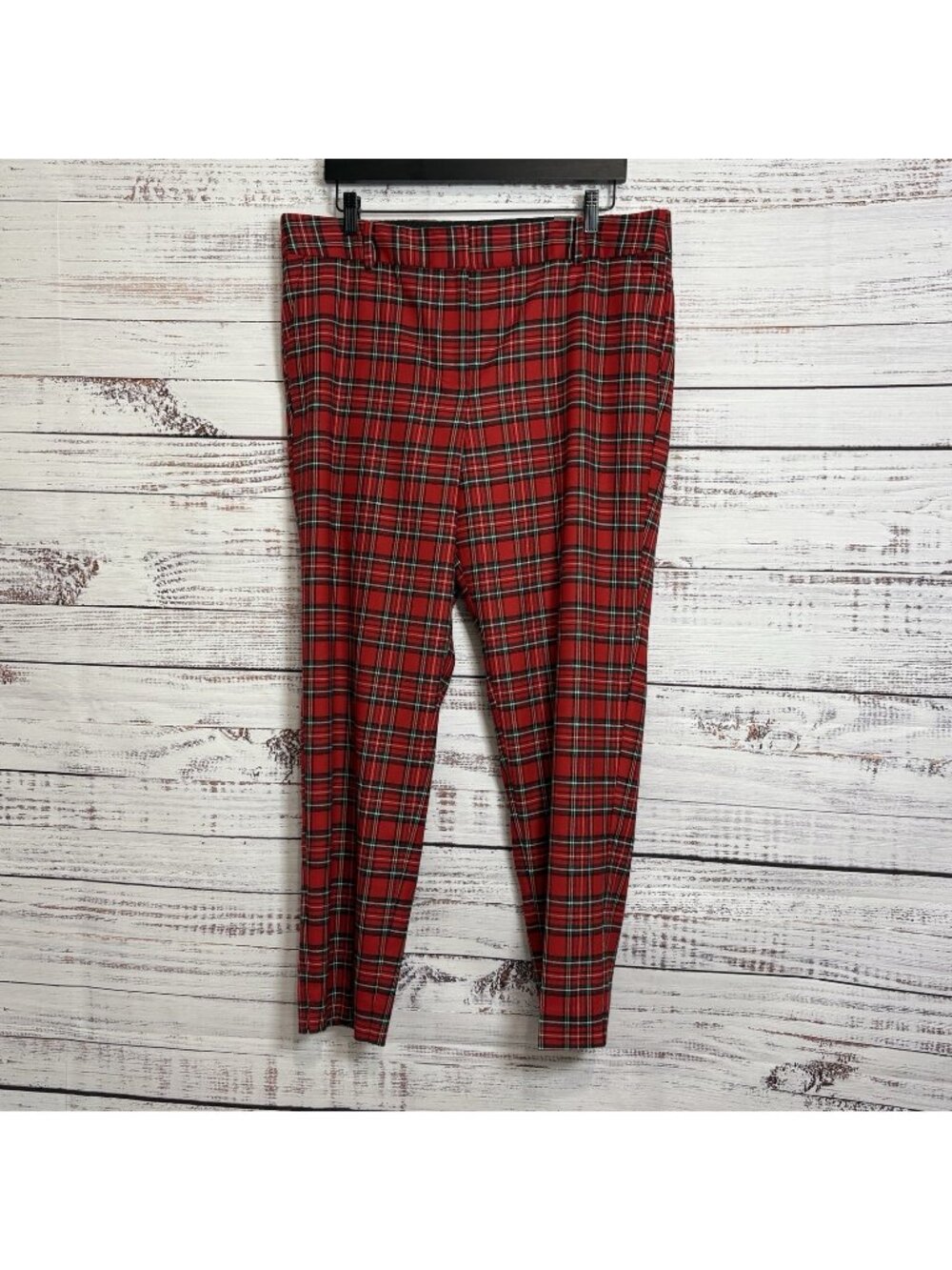 Talbots Hampshire Red Tartan Plaid Wool Ankle Pants